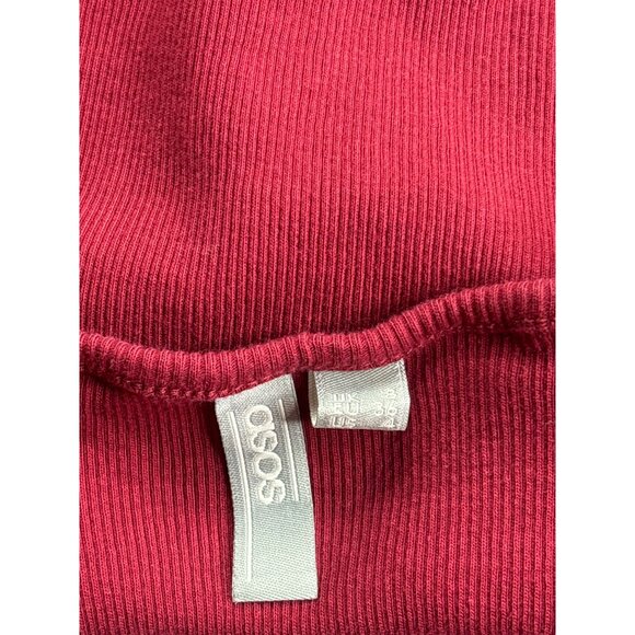 ASOS Womens Ribbed Cotton Camisole Top Size S Red - Picture 4 of 6